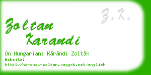 zoltan karandi business card